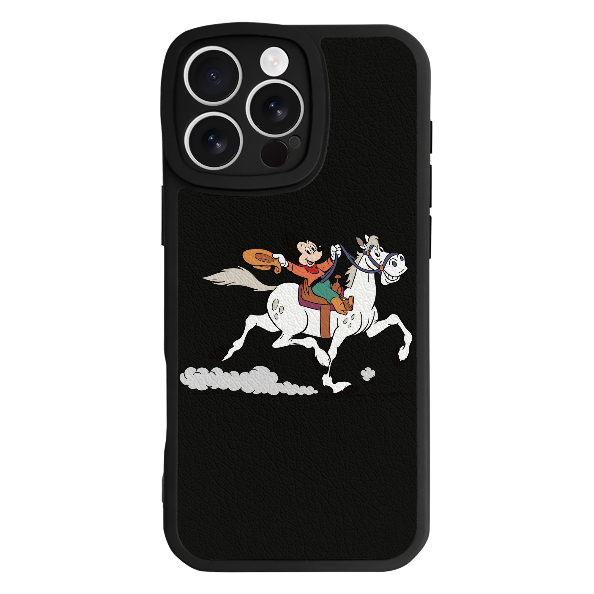 （画像用） ミッキーマウス Mickey Mouse 【iPhone 16シリーズ対応】シリコンスマホケース（レザー調） 材質：シリコン